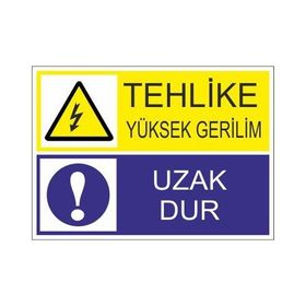 Este Uyarı Levhaları Tehlike Yüksek Gerilim Uzak Dur 25x35 cm Uyarı Levhası
