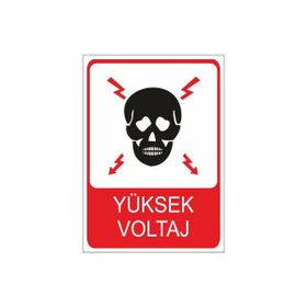Este Uyarı Levhaları Tehlike Yüksek Voltaj 25x35 cm Uyarı Levhası