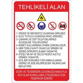Este Uyarı Levhaları Tehlikeli Alan Yaklaşmak Tehlikeli Ve Yasaktır 25x35 cm Uyarı Levhası