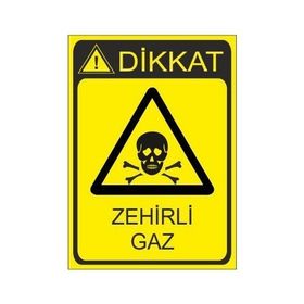 Este Uyarı Levhaları Zehirli Gaz 25x35 cm Uyarı Levhası