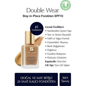 Estee Lauder Double Wear Foundation S.I.P Spf 10 3W1 Tawny 30 ml Fondöten