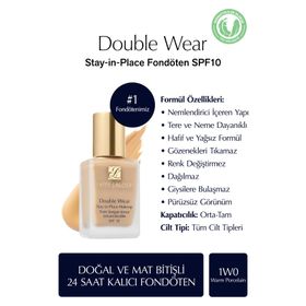 Estee Lauder Double Wear Stay-In-Place SPF10 1W0 Warm Porcelain 30 ml Fondöten