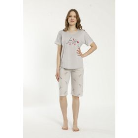 Estiva 22069 Kadın Viskon Kısa Kollu Kaprili Pijama Takımı