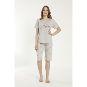 Estiva 22069 Kadın Viskon Kısa Kollu Kaprili Pijama Takımı