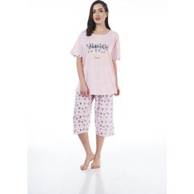 Estiva 22071 Kadın Viskon Kısa Kollu Kaprili Pijama Takım