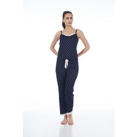Estiva 22103 Kadın Puantiyeli Askılı Viskon Pijama Takımı