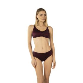Estiva Luplu Toparlayıcı Yüksek Bel Büyük Beden Mürdüm Kadın Bikini