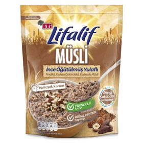 Eti 250 gr Lifalif İnce Öğütülmüş Yulaflı Fındıklı Kakao Çekirdekli Kakaolu Müsli