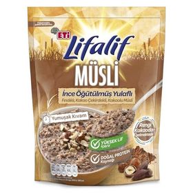 Eti 250 gr Lifalif İnce Öğütülmüş Yulaflı Fındıklı Kakao Çekirdekli Kakaolu Müsli