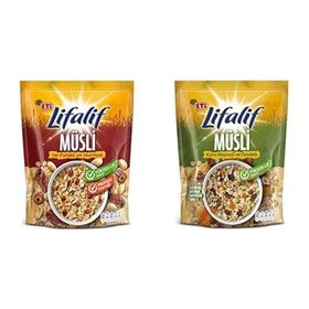 Eti 350 gr Lifalif Yer Fıstıklı ve Hurmalı Müsli + 350 gr Lifalif Kuru Meyveli ve Fındıklı Müsli