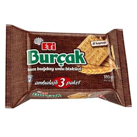 Eti 393 gr 3'lü Burçak Tam Buğday Unlu Bisküvi