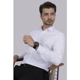Etikmen Sedef Düğmeli Slimfit Hediye Kutulu Beyaz Erkek Gömlek