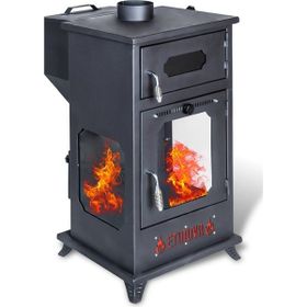 Etinova ETİ-B7 Büyük Üç Tarafı Camlı Fırınlı Şömine Tipi Pelet Soba
