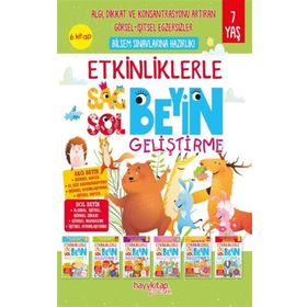 Etkinliklerle Sağ Beyin Sol Beyin Geliştirme 7 Yaş 6’lı Set - Hayykitap