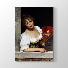 Eugene De Blaas - Der Rote Facher Tablosu