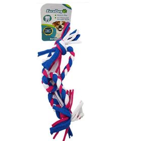 Euro Dog 2 Halka Beyaz Kırmızı Mavi 35 cm Köpek Diş Kaşıma İpi