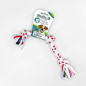 Euro Dog Beyaz Kırmızı 15 cm Üç Düğümlü Diş Kaşıma İpi Köpek Oyuncağı