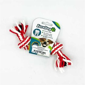 Euro Dog Beyaz Kırmızı Sarı 20 cm Dikenli Diş Kaşıma İpi Köpek Oyuncağı