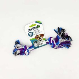 Euro Dog Beyaz Mavi Mor 15 cm İki Düğümlü Kalın Diş Kaşıma İpi Köpek Oyuncağı