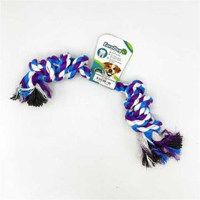 Euro Dog Beyaz Mavi Mor 35 cm İki Düğümlü Kalın Diş Kaşıma İpi Köpek Oyuncağı