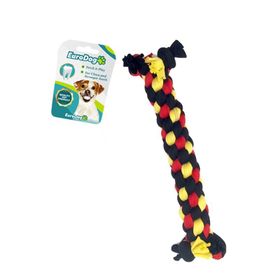 Euro Dog Dumbell Sarı Siyah Kırmızı 24 cm Diş İpi Köpek Oyuncağı