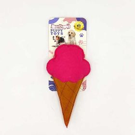 Euro Dog Fuşya Kahverengi Puppy Toys Peluş Dondurma Yavru Köpek Oyuncağı