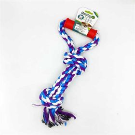 Euro Dog Kırmızı Mavi 40 cm Tutamaçlı Çift Düğümlü Diş Kaşıma İpi Köpek Oyuncağı