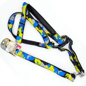 Euro Dog Sarı Kamuflaj 25 mm 120 cm Köpek Uzatma Tasması ve Göğüs Tasması Takımı