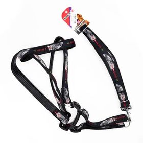 Euro Dog Siyah 26 mm 120 cm Köpek Uzatma Tasması + Göğüs Tasması Takımı