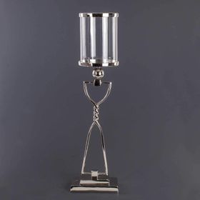 Euro Flora 16x73 cm Metal Ayaklı Cam Mumluk