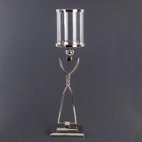 Euro Flora 16x73 cm Metal Ayaklı Cam Mumluk