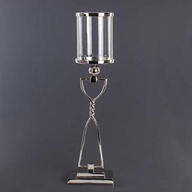 Euro Flora 16x73 cm Metal Ayaklı Cam Mumluk