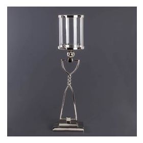 Euro Flora 16x73 cm Metal Ayaklı Cam Mumluk