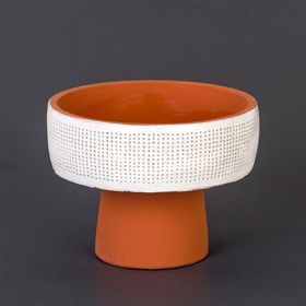 Euro Flora 19.5x16.5 cm Delikli Beton Beyaz Saksı