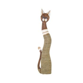 Euro Flora 21,5x8x96 cm Ahşap Kedi Dekor