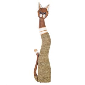 Euro Flora 21,5x8x96 cm Ahşap Kedi Dekor