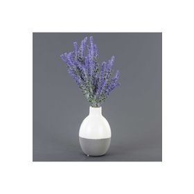 Euro Flora Beyaz Gri 10x15 cm İki Renkli Seramik Vazo