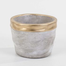 Euro Flora Dore Bantlı Beton 12x9 cm Saksı