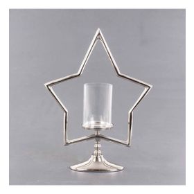 Euro Flora Metal Yıldız Standlı 33x12x43 cm Cam Mumluk