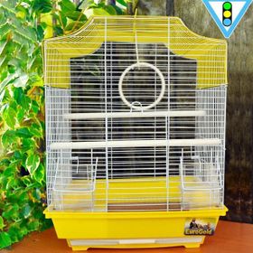 Euro Gold 34.5x28x45.5 cm Renkli Beşgen Çatılı Kuş Kafesi