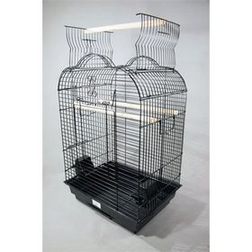 Euro Gold Pet Açılır Çatılı Siyah 47x36x70 Papağan Kafesi