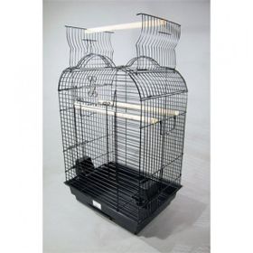 Euro Gold Pet Açılır Çatılı Siyah 47x36x70 Papağan Kafesi