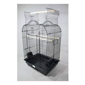 Euro Gold Pet Açılır Çatılı Siyah 47x36x70 Papağan Kafesi