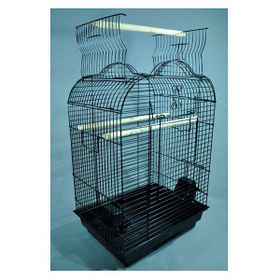 Euro Gold Pet Açılır Çatılı Siyah 47x36x70 Papağan Kafesi
