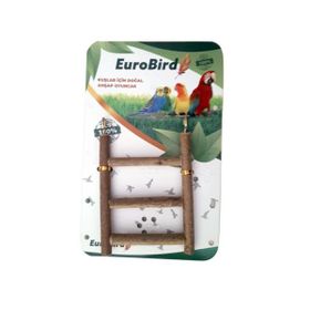 EuroBird Merdiven 3 Basamak Doğal Ahşap Kuş Oyuncağı