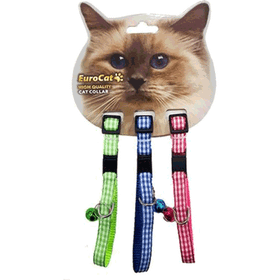 Eurocat 10 mm 28 cm 3 Adet Ekose Desenli Kedi Boyun Tasması