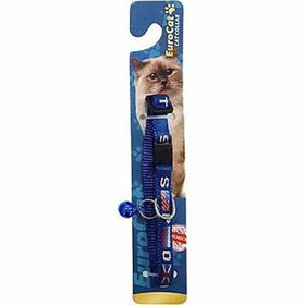 Eurocat Bayrak Desenli Çıngıraklı Mavi Kedi Boyun Tasması