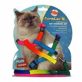 Eurocat Gökkuşağı Desenli Kedi Göğüs Tasması