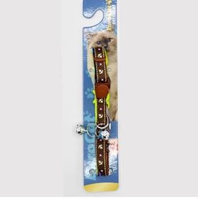Eurocat Kahverengi 10 mm 28 cm Çapa Desenli Kedi Boyun Tasması