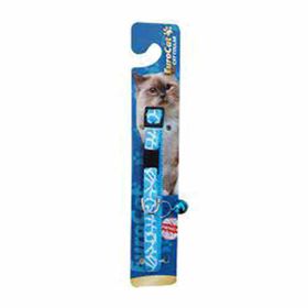 Eurocat Mavi 10 mm 28 cm Çizgi Desenli Kedi Boyun Tasması